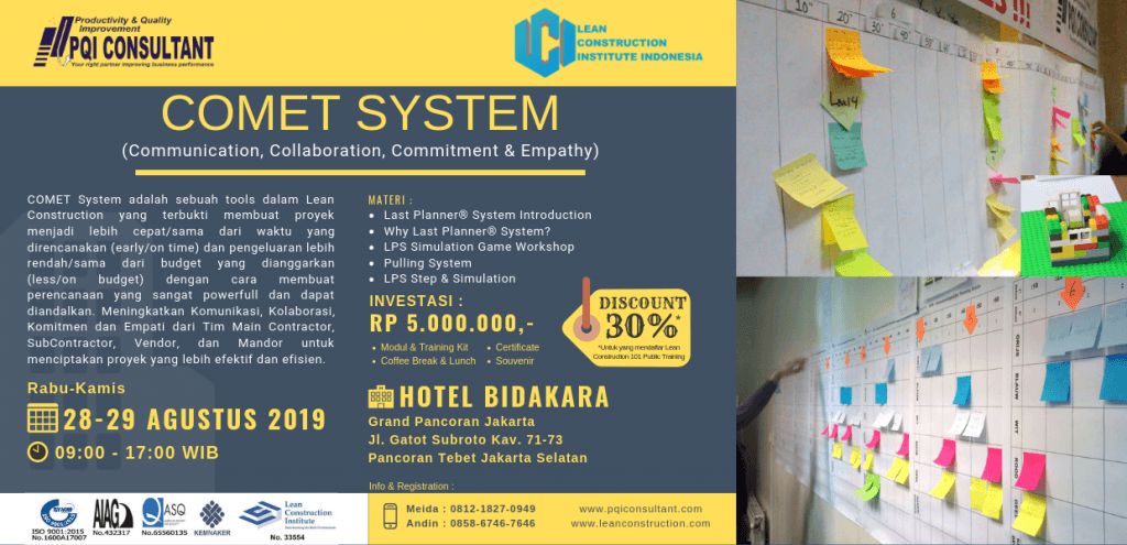 Lean Construction Public Training 'Comet System'